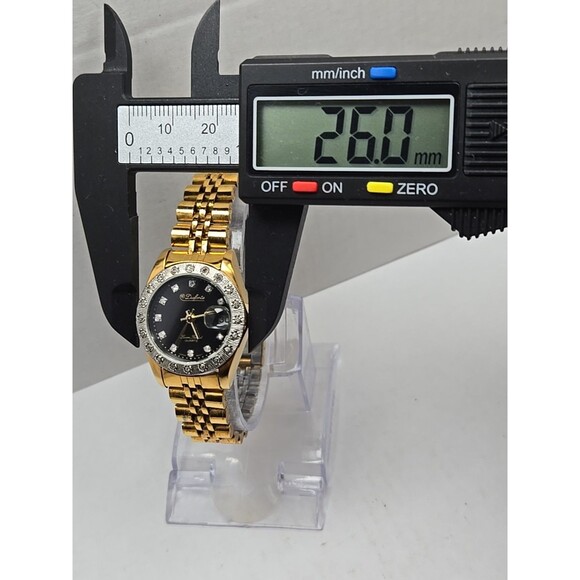 Dufonte Lucien Piccard Ladies Quartz Watch Gold Tone Diamond Accents New Battery - Picture 5 of 12